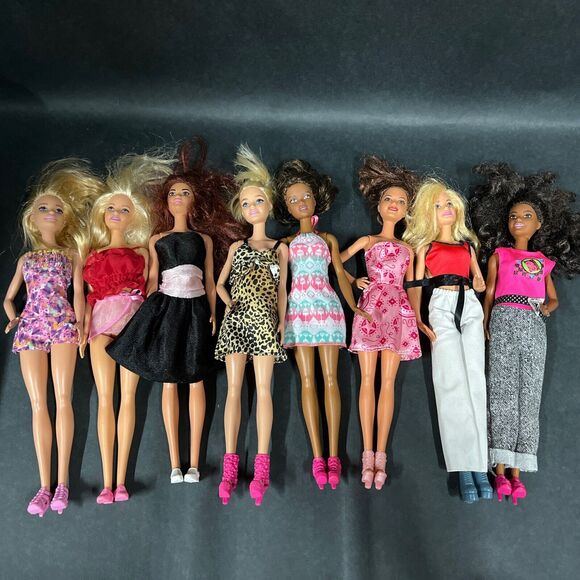 Mattel Other - Lot‎ Of 8 Mattel Fashion Barbie Dolls in Various Styles Outfits & Shoes 2015